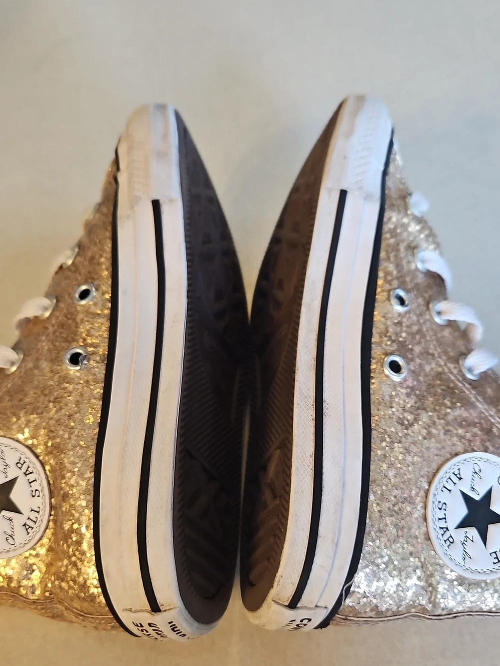 Youth Gold High Top Converse Sneakers